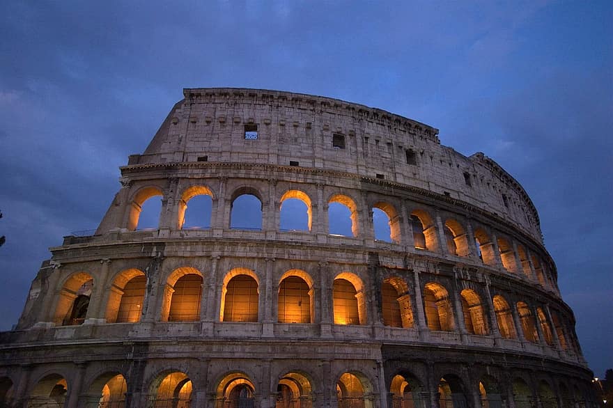 colosseum, rom, Italien, romersk, arkitektur, landmärke, italienska, turism, gammal, Europa, europeisk