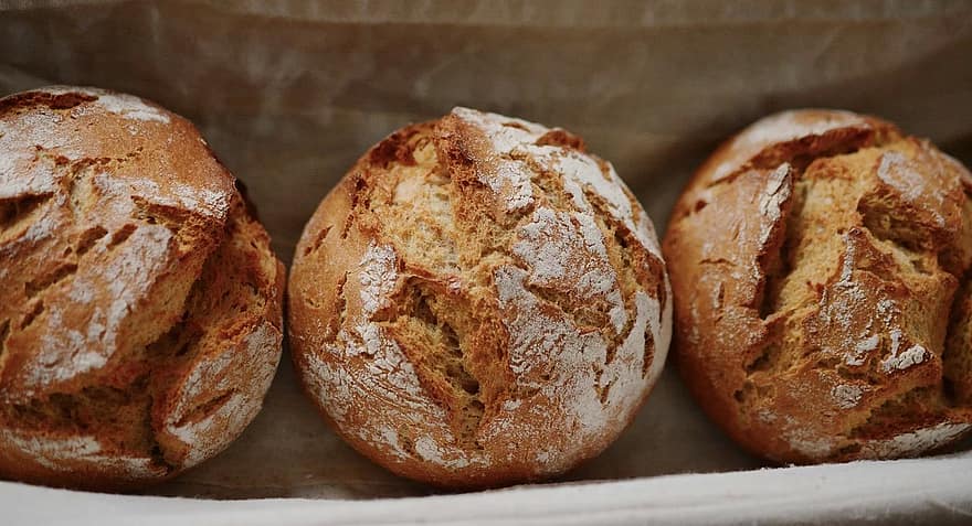 brød, rull, rug, sprø, skorpe, bake, bakevarer, vekke, brødkurv, mate