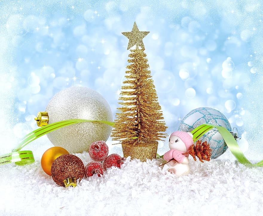 christmas, new year, background, winter, snow, frost, holiday, fairytale, postcard, snowman, balls