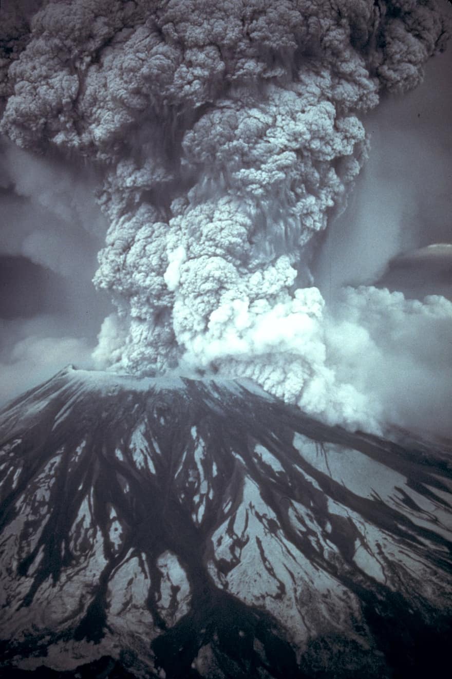 mont st helens, éruption volcanique, éruption, déclenchement, explosion, fumée, nuage de poussière, nuage de cendres, cendre, catastrophe, catastrophe naturelle