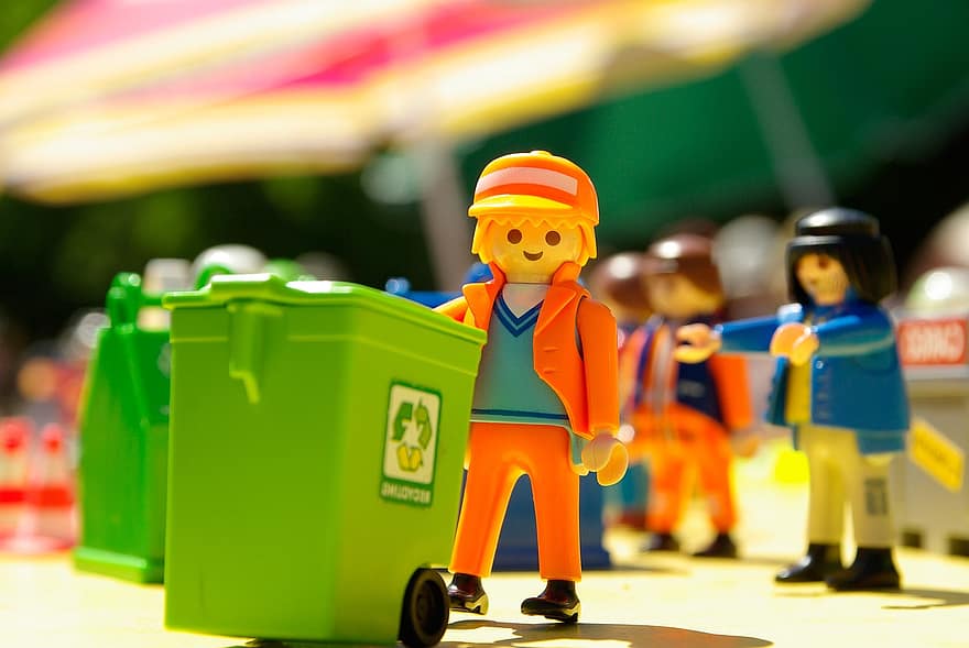 Playmobil, играчка, събирач на отпадъци, миниатюрен