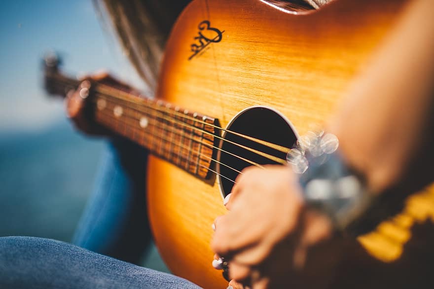 gitar, müzik, kadın, kız, müzisyen, melodi, dövmek, Kaya, marş, caz, hüzün