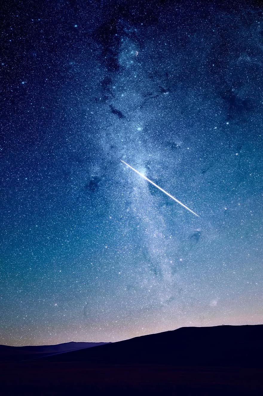 Nachthimmel, Sterne, Langzeitbelichtung, Nacht-, Himmel, Platz, Blau, Astronomie, dunkel, Universum, sternenklar