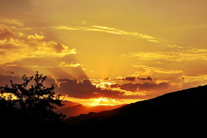 apus de soare, zori de zi, solar, natură, peisaj, kaçkars, natura peisajelor, iarbă, Munte, verde, pace