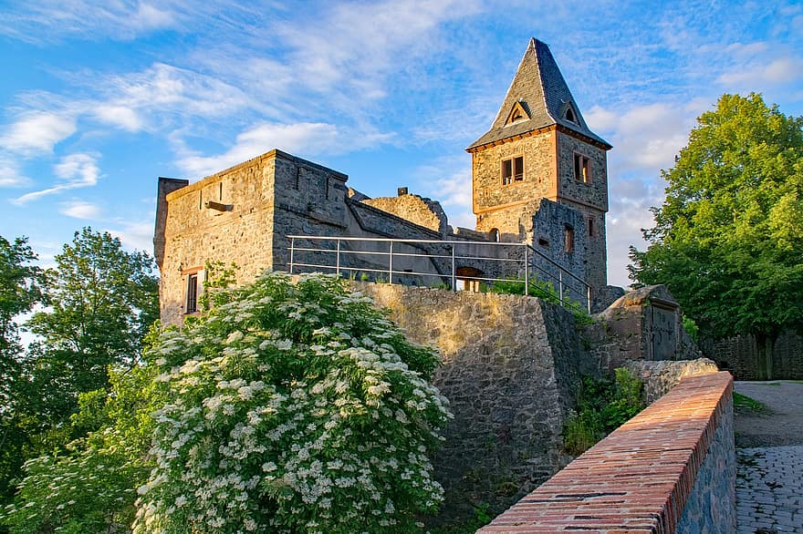 slott, frankenstein, Mühltal, darmstadt, hesse, Tyskland, arkitektur, sevärdheter, ruin, byggnad, Europa