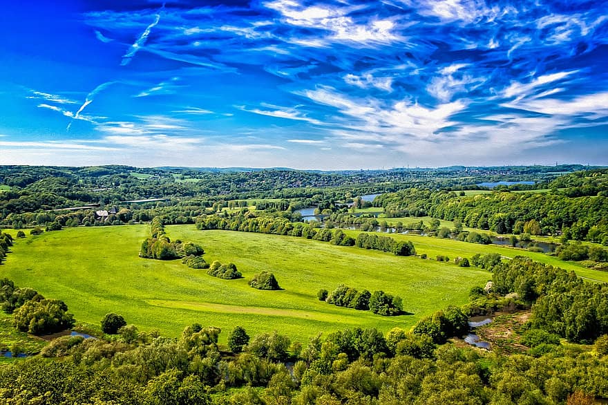 landscape, germany, nature, distant view, spring, view, green, idyllic, outlook, vision, panorama