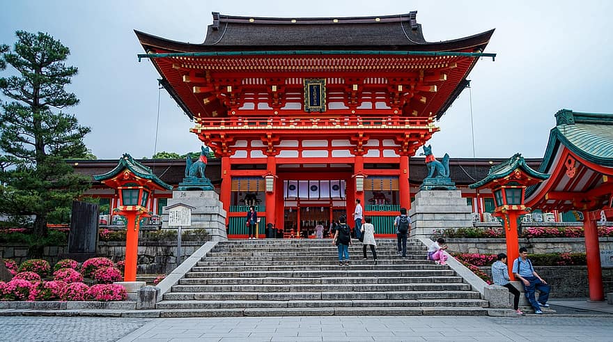 fushimi inari-taisha helligdommen, kyoto, japan, kultur, helligdom, berømt, japansk, landemerke, tradisjonell, tiltrekning, åndelig