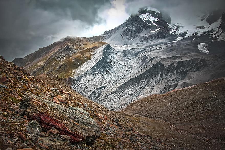 södra tyrolen, landskap, bergen, alpin, sten, natur, vandring, stenmurar, hög, se, vandra