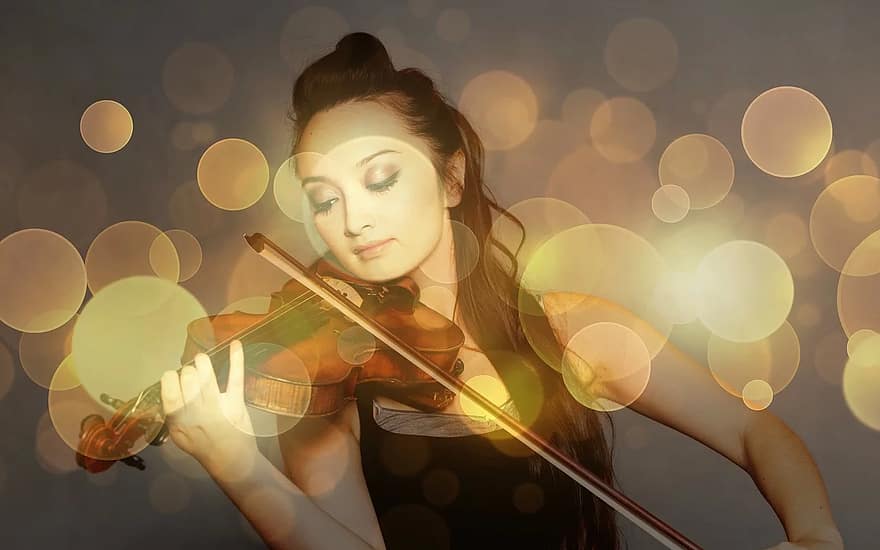 violin, artist, solistin, instrument, musician, musical instrument, woman, music, entertainment, shining, texture