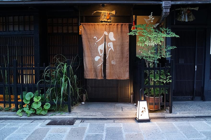 Japón, restaurante frente, tradicional, fachada