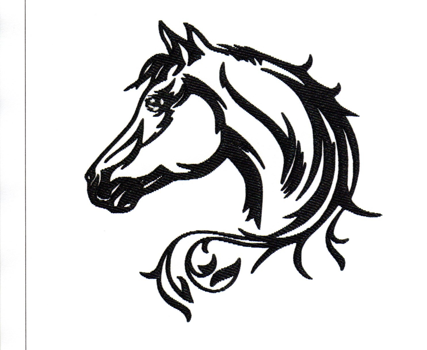 Horse Head Outline Embroidery Design