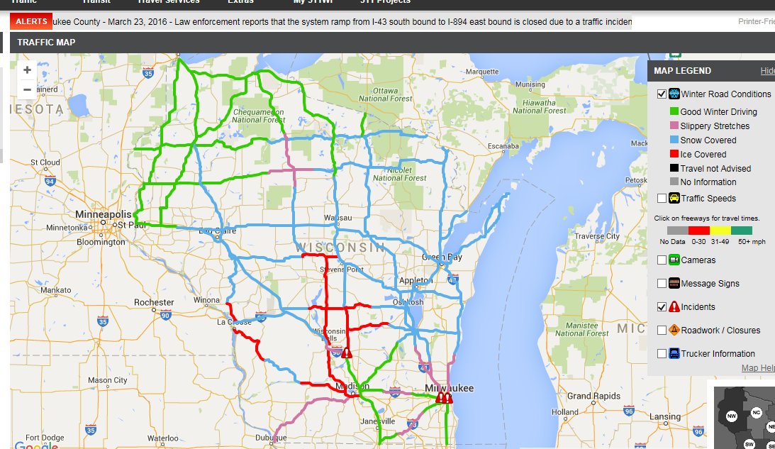 Wi 511 Road Conditions Map - World Map