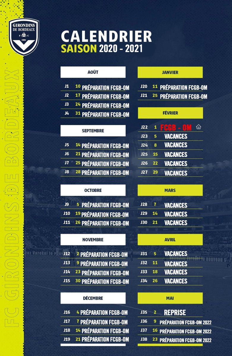 Calendrier Girondins 2021 2022 | Calendrier may 2021