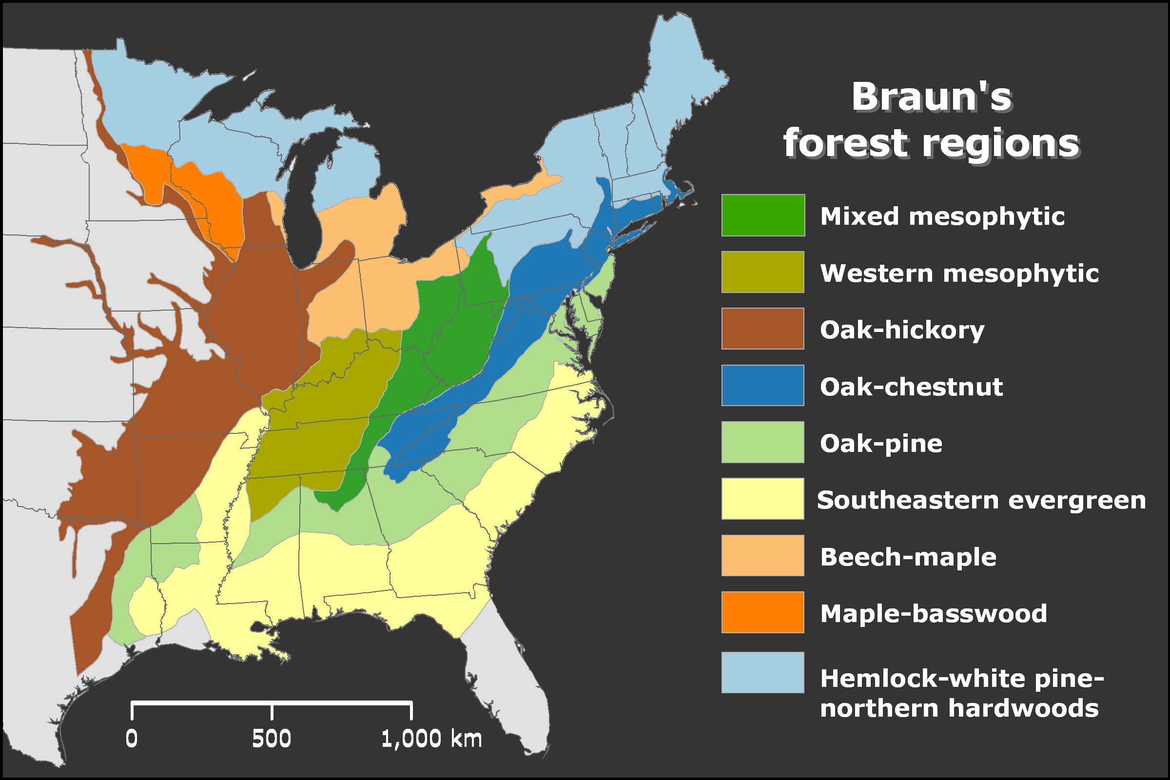 Map Of Us Forest Regions - United States Map