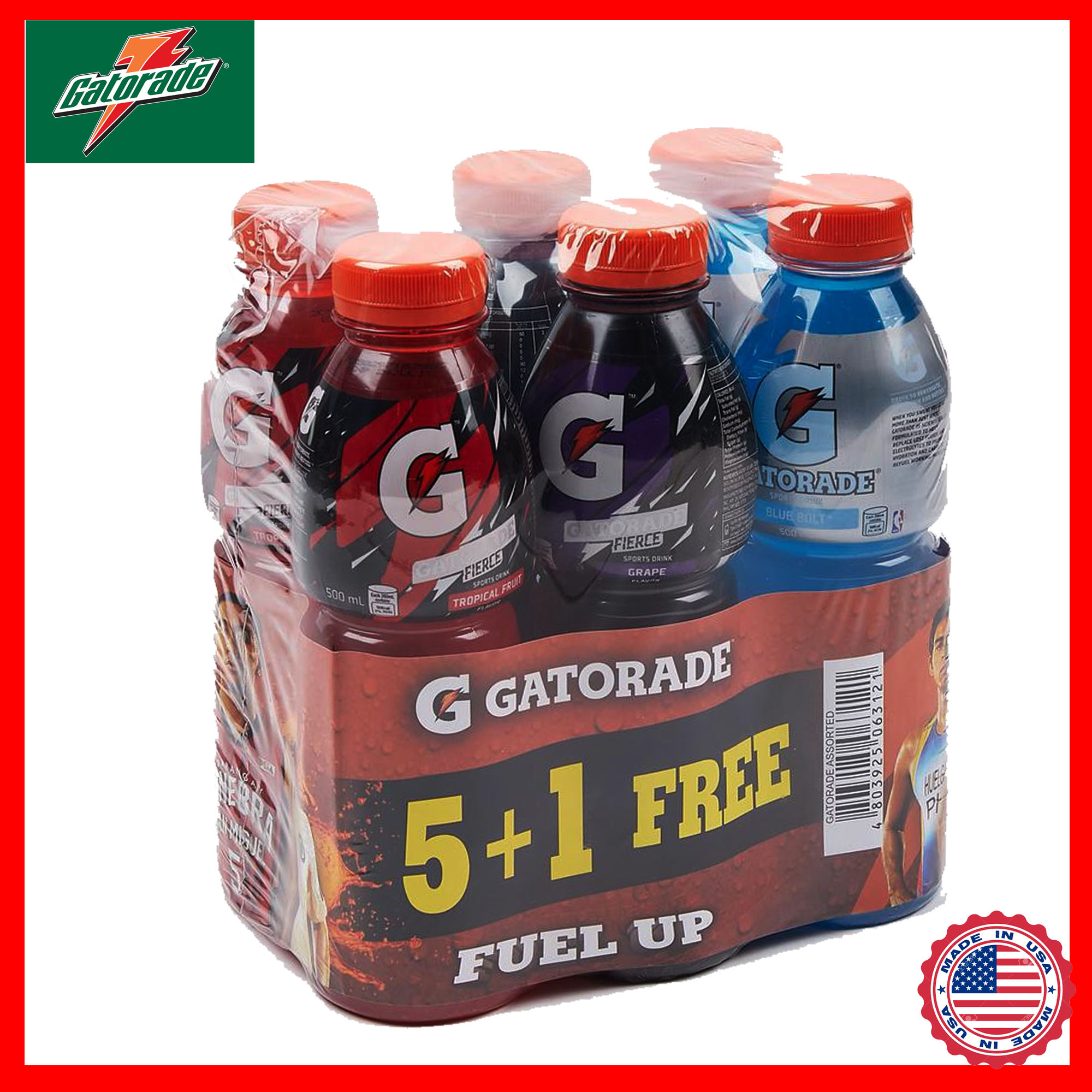 Gatorade™ Assorted Pack 500mL 5+1|Provides hydration|Gatorade Products ...