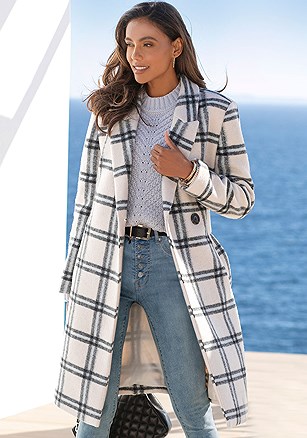 Checkered Lapel Collar Coat product image (X48059.CRPR.1.P718)