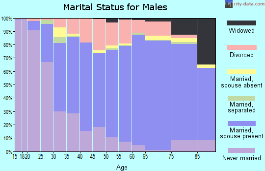 Adams County marital status for males