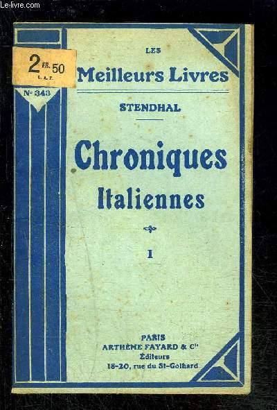 CHRONIQUES ITALIENNES- TOME 1 vendu seul by STENDHAL: bon Couverture ...