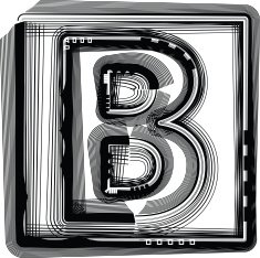 Striped Font Letter B free image download