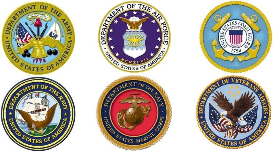 US armed forces logos on a white background free image download