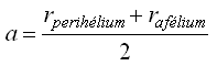 Vzorec 1 - a=1/2*[r(peri)+r(apo)]