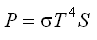 Vzorec 3 - P=sigma*T^4*S