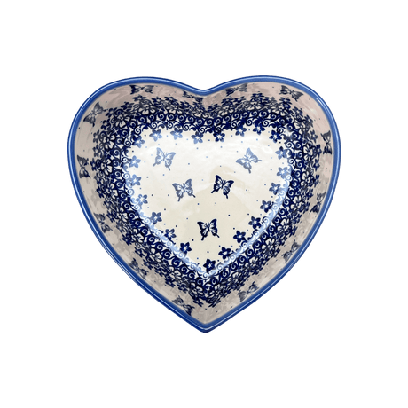 Bowl, Heart-Shaped 6.5" x 7" in "Butterfly Blues" by Andy | NDA367-17