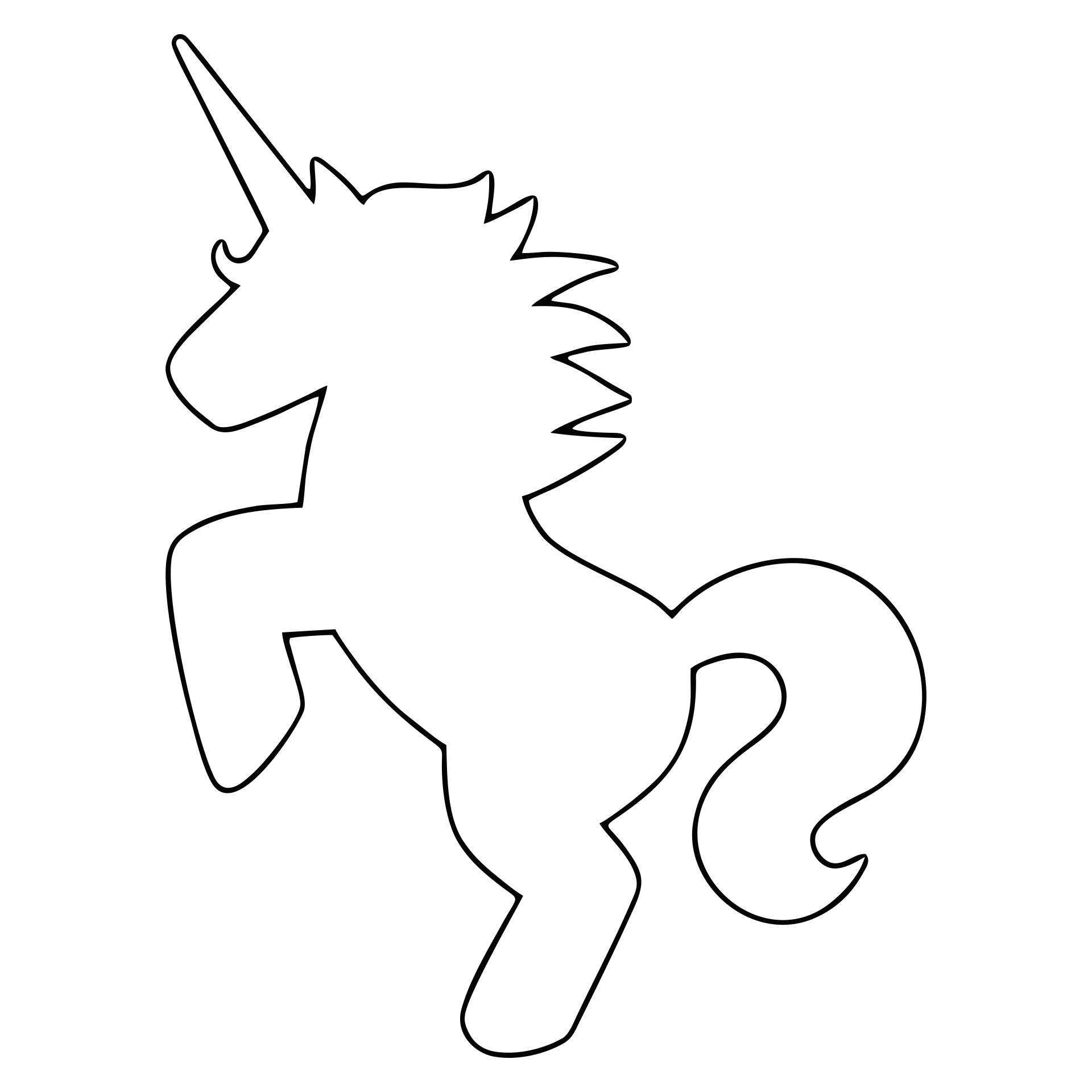 Free Printable Unicorn Stencil - Printable Word Searches