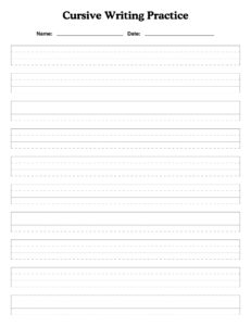 Printable Blank Cursive Worksheets - Printable JD