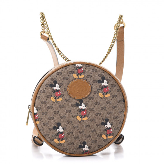 GUCCI X DISNEY Mini Vintage GG Supreme Monogram Mickey Mouse Round ...