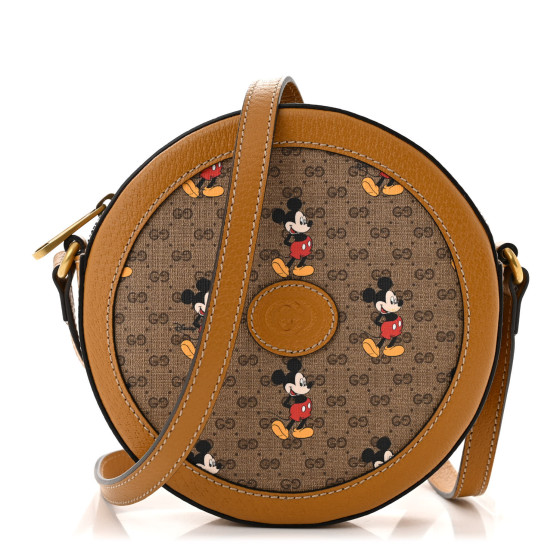 GUCCI X DISNEY Mini Vintage GG Supreme Monogram Mickey Mouse Round ... image.