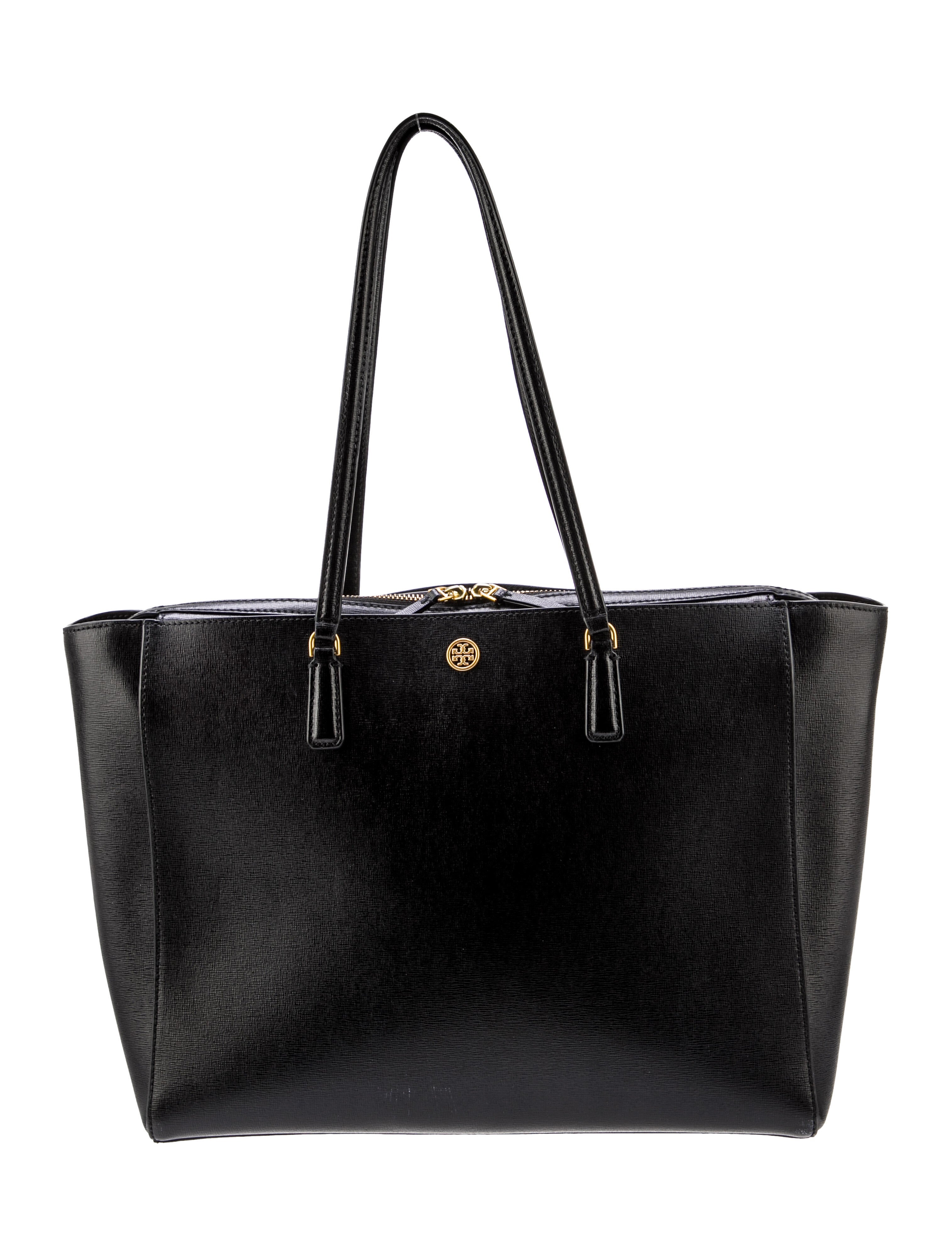 Tory Burch Saffiano Leather Tote Bag - Black Totes, Handbags ...