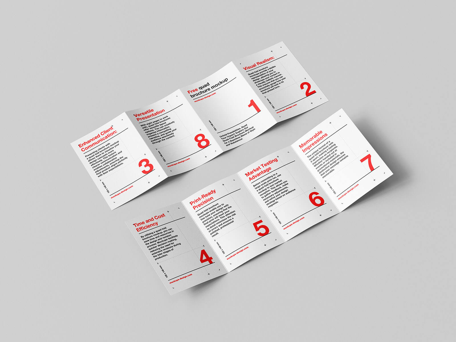 5 Free Accordion 4-Fold Brochure Mockup PSD Files - PsFiles