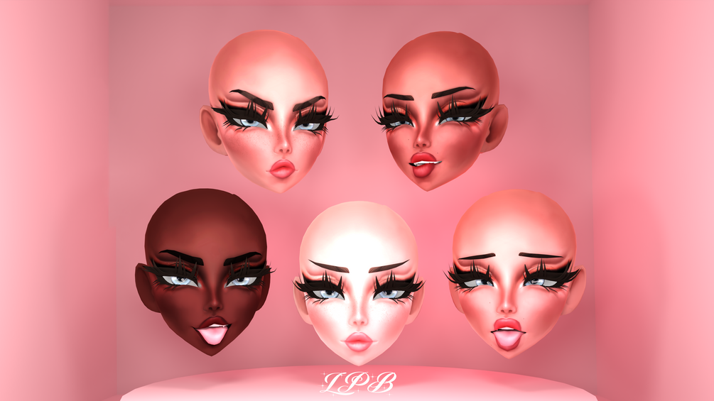 Foxy Babe! makeup textures for Nessy's head (4 skintones 20 png's)