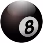 Vector illustration of billiard ball number eight