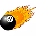 Snooker ball with flames vector