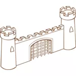 Vector illustration of role play game map icon for a fortress gate