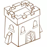 Vector clip art of role play game map icon for a tower square