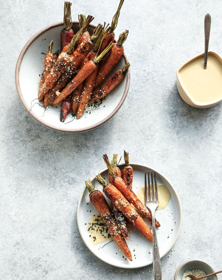 sesame ginger roasted whole carrots recipe