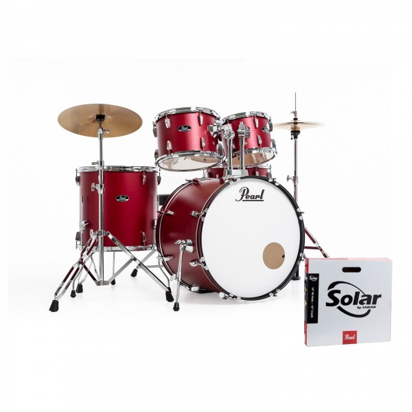 Pearl Roadshow 5pc USA Fusion Kit w/Sabian Cymbals, Matte Red