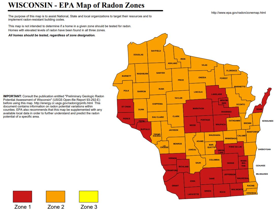 Radon Map for Rockford IL - RADMAN Radon