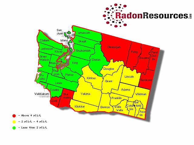 Radon Gas Map Of Usa - United States Map