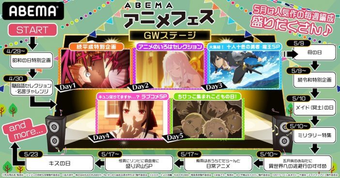 『ABEMAアニメフェス』がアニメを無料で続々放送