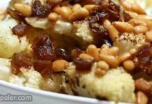 Roasted Cauliflower with Dates and Pine Nuts