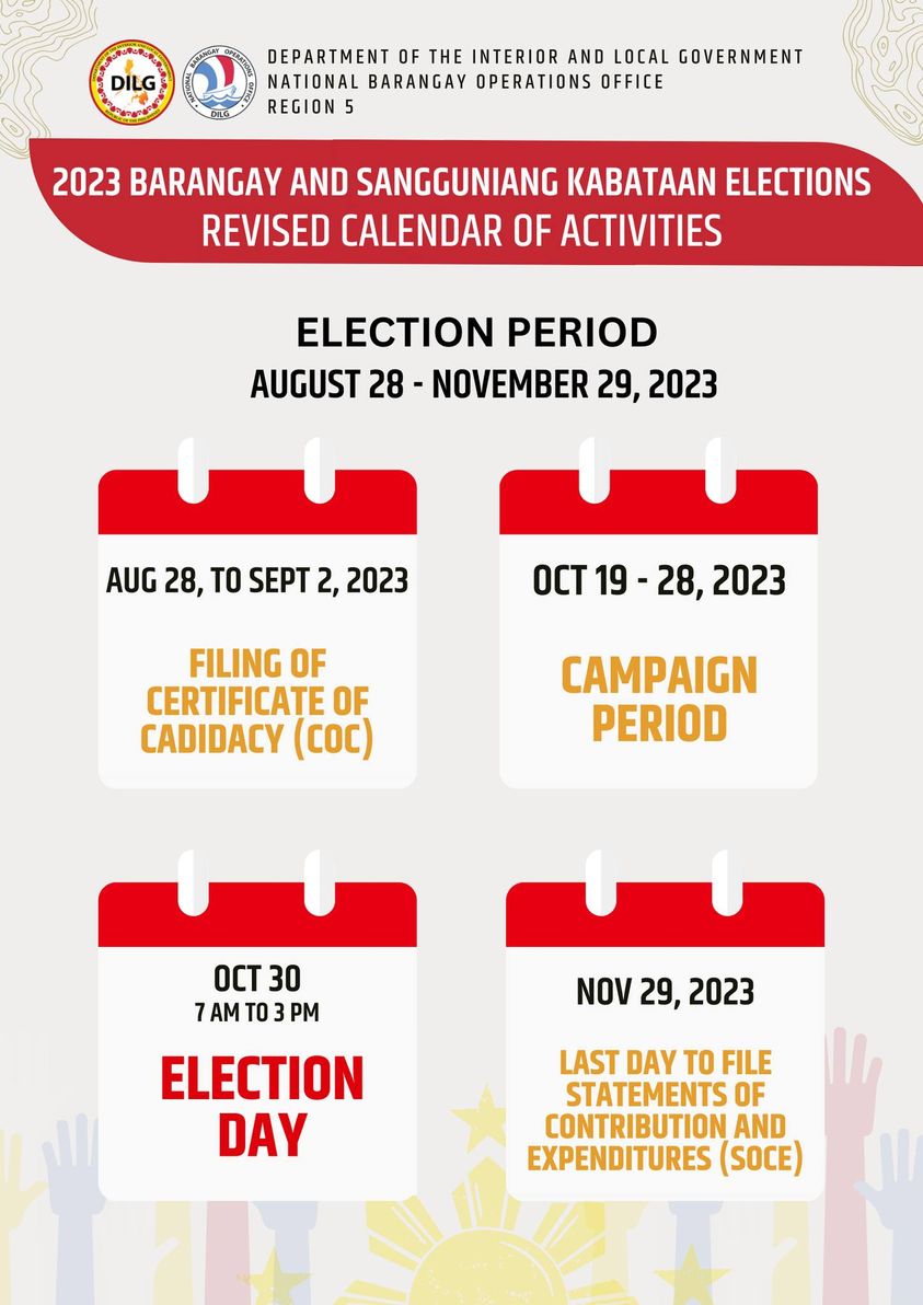 Calendar of Activities for the 2023 Barangay and SK Election | DILG ...