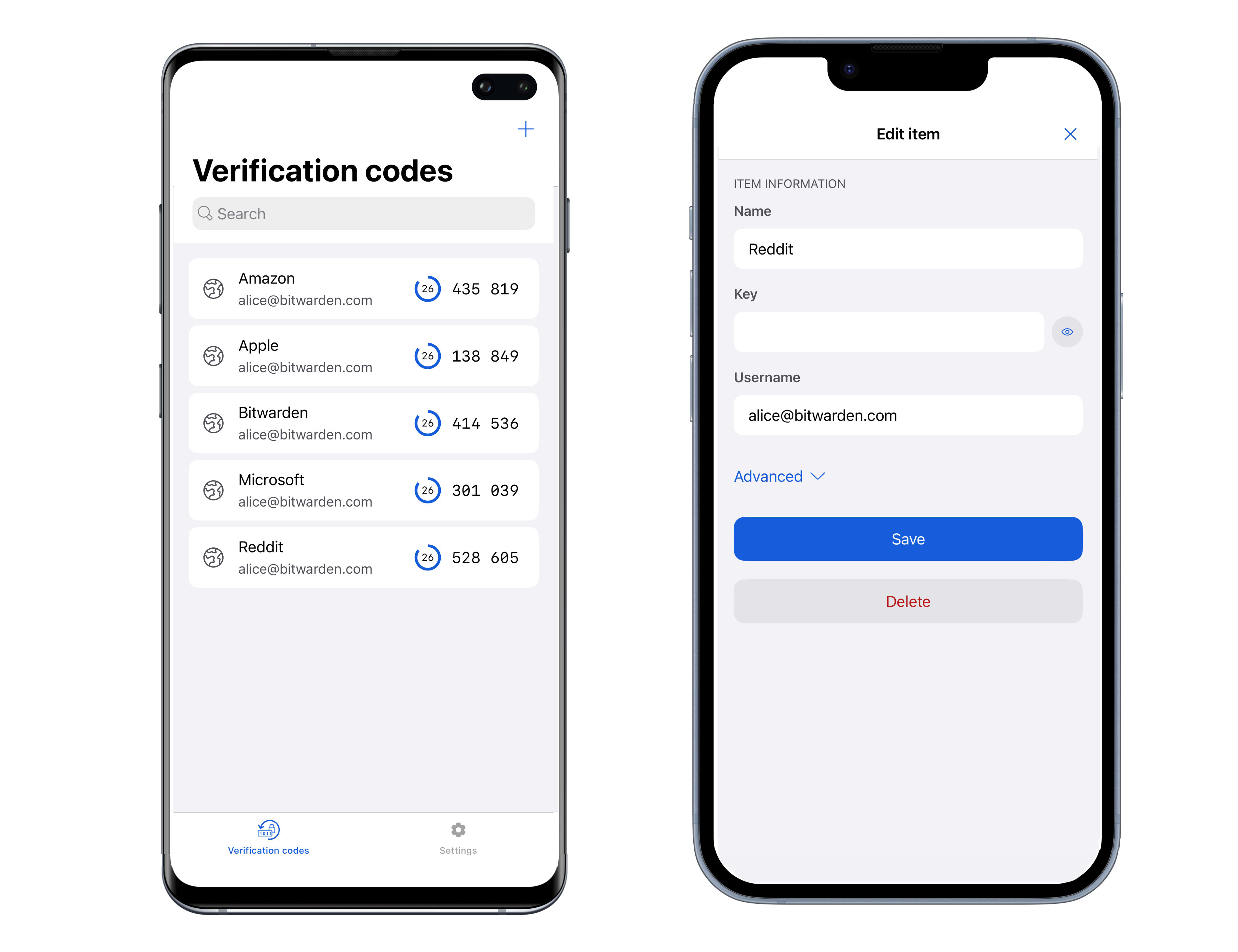 Bitwarden iOS Authenticator app