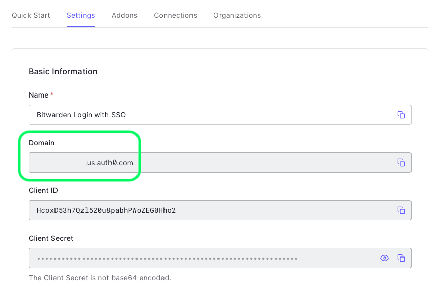 Auth0 Settings 