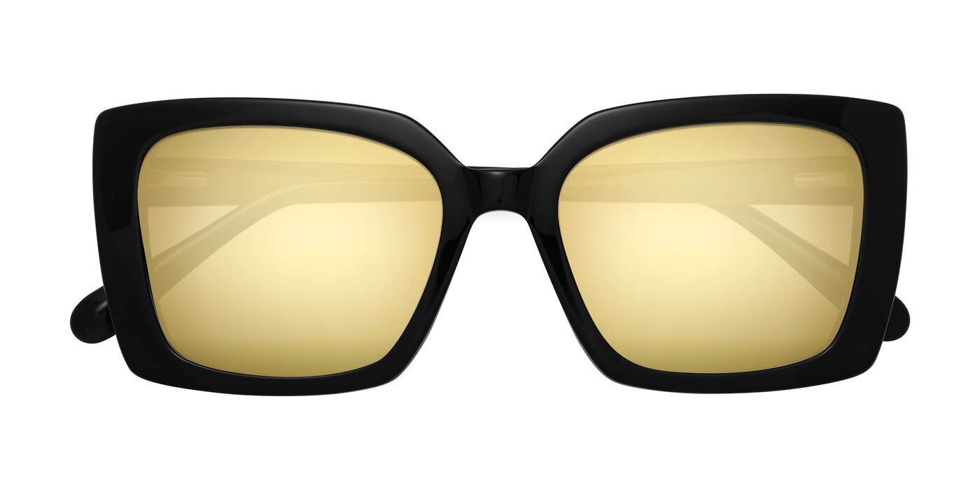 Godness - Black Flash Mirrored Sunglasses