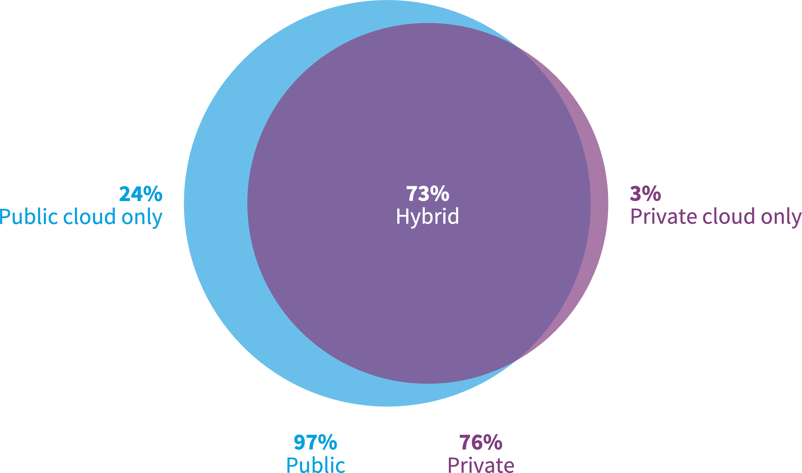 Chart: Public vs. private cloud usage