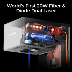 xTool F1 Ultra 20W Fiber a diódový duálny laserový gravírovač (  xTool F1 Ultra 20W Fiber & Diode Dual Laser Engraver)